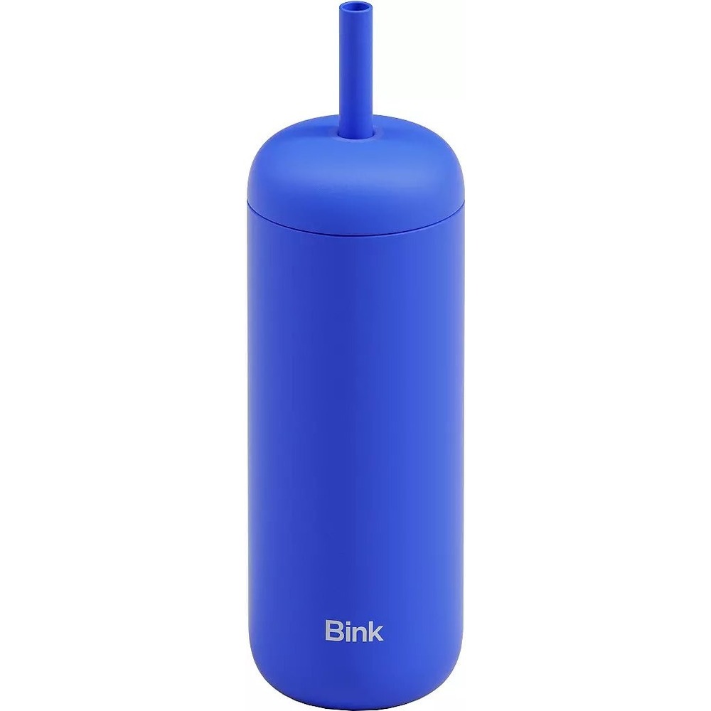 Bink 21 oz Straw Tumbler Cobalt Blue Silicone Sleeve Minimalist Water Bottle